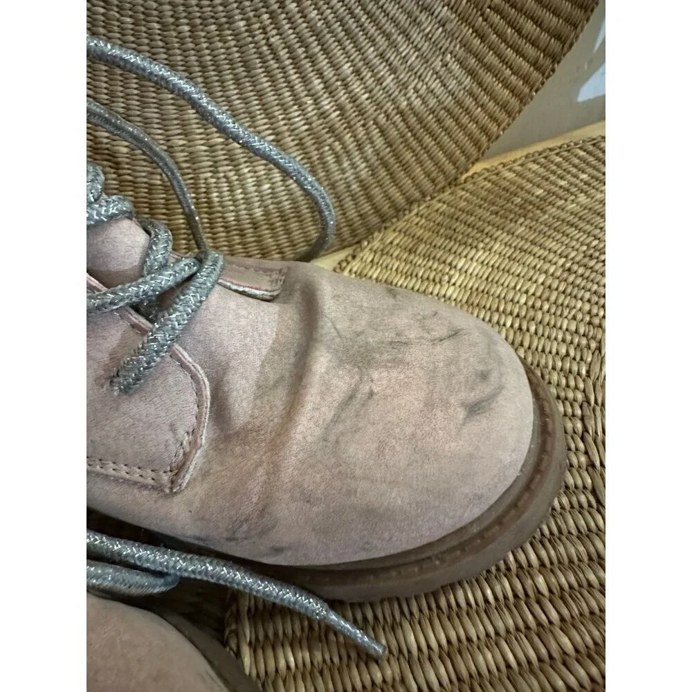 OshKosh B’gosh Pink Faux Fur Lined Lace-Up Boots - Kids Size 2